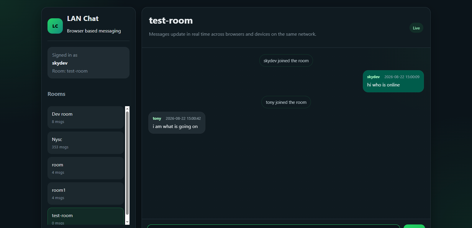 LAN Chat Application project preview